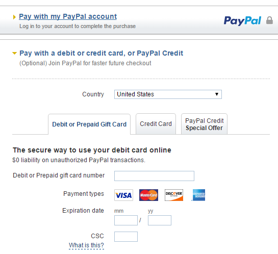 PayPal without account