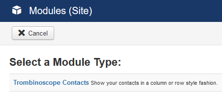 Select the module type